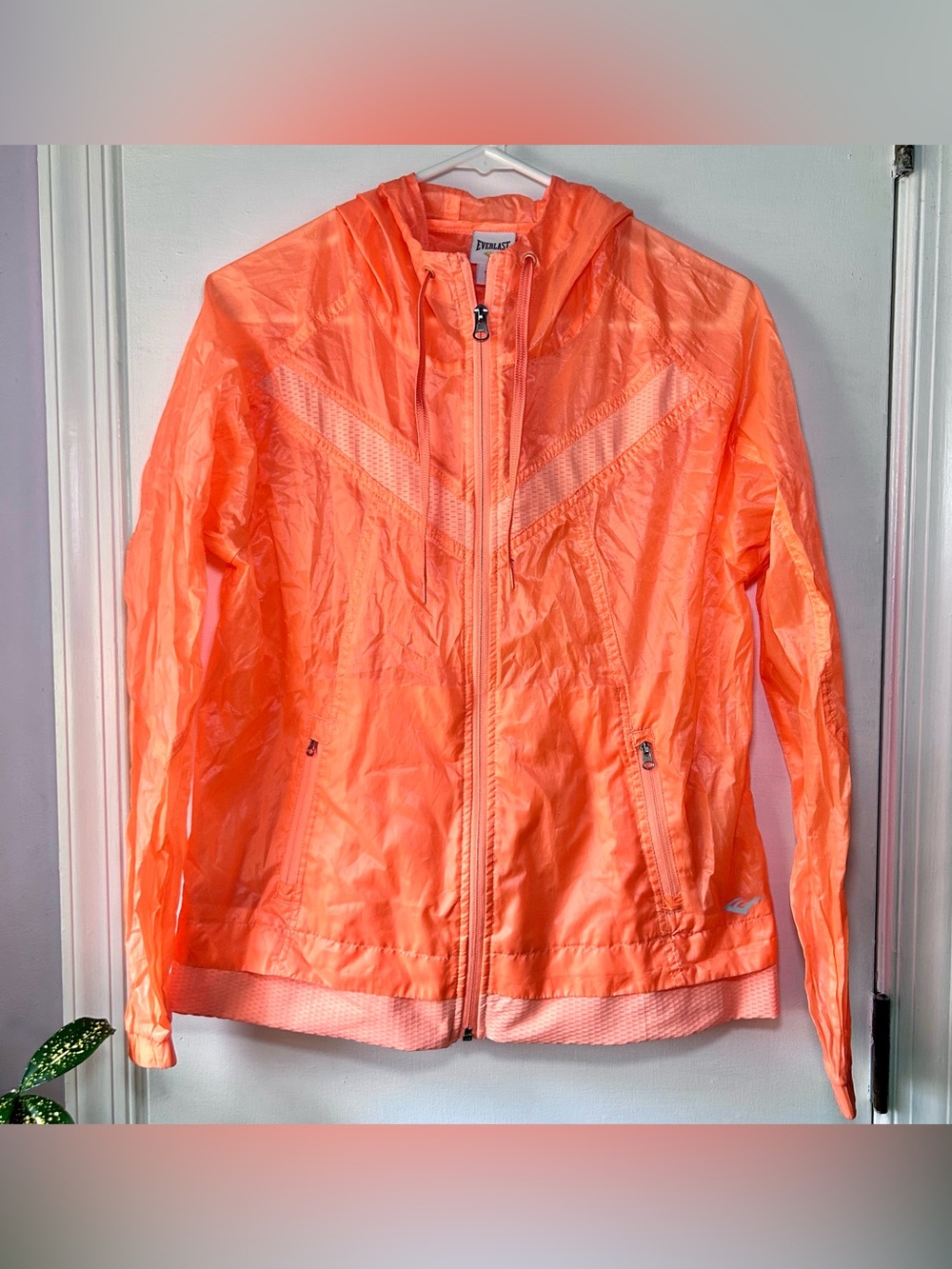 Retro Everlast Bright Orange Lightweight Windbreaker Women’s M